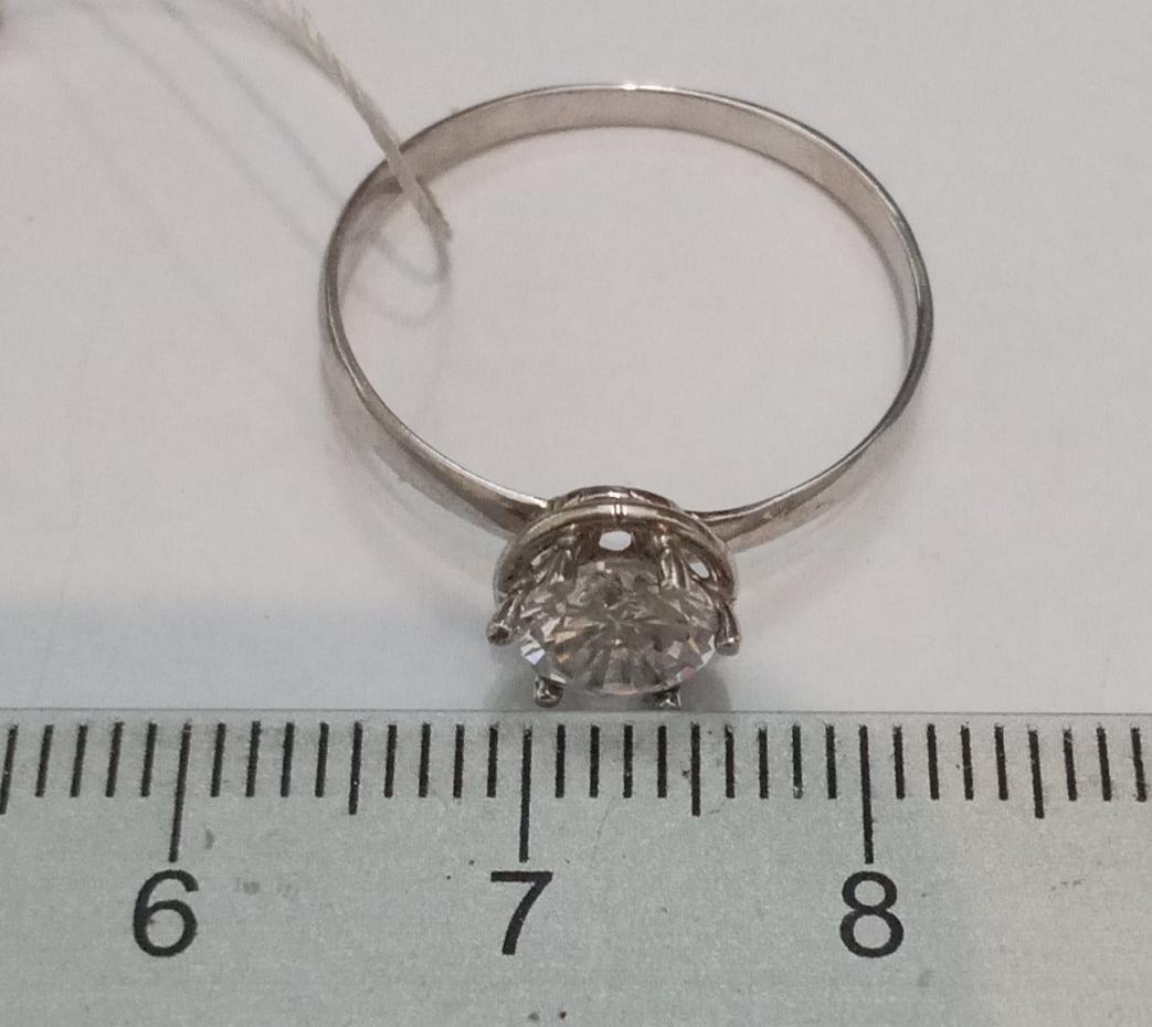 Серебряное кольцо с цирконием (29013650) 3