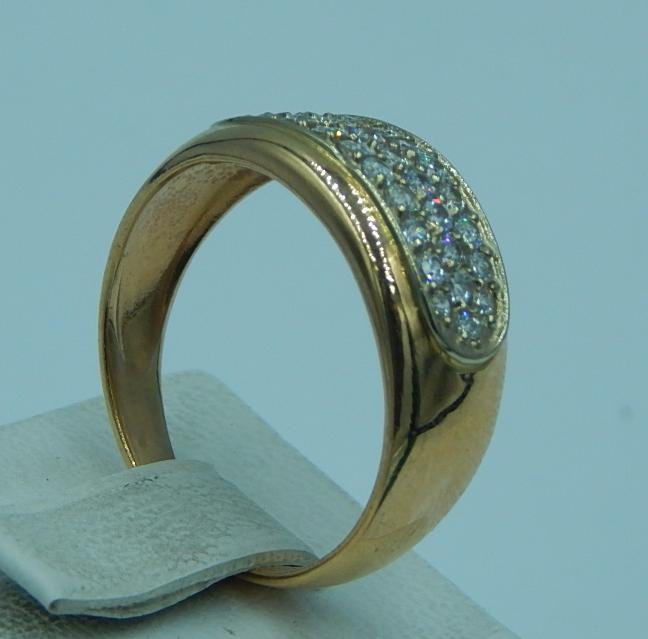 Кольцо из красного золота с цирконием (28450262) 3