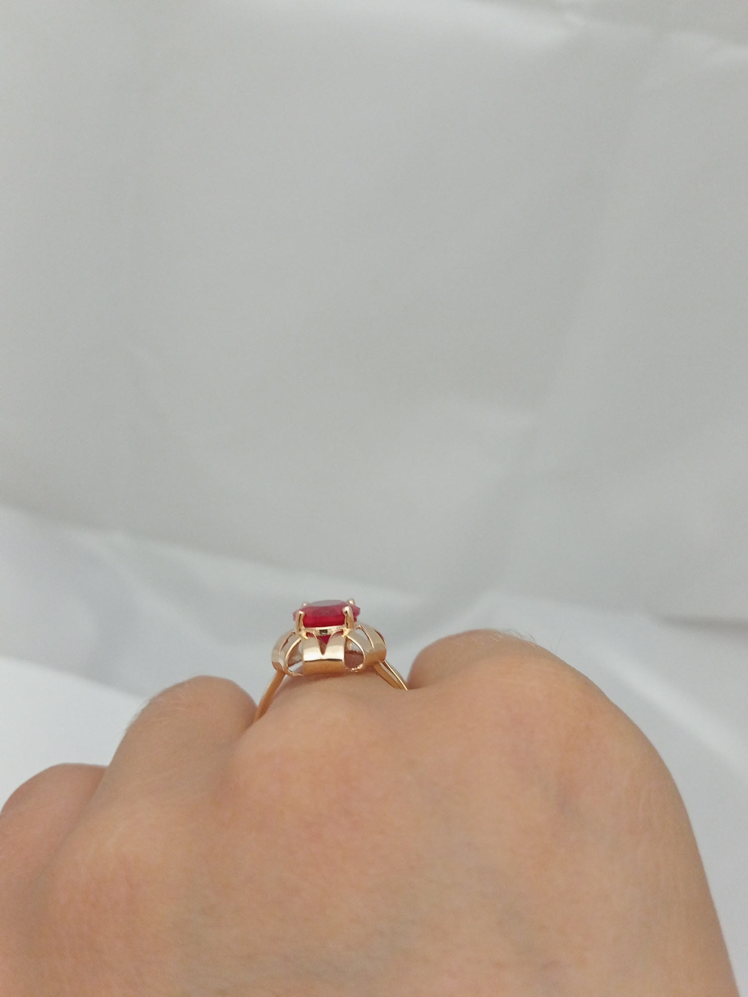 Кольцо из красного золота с цирконием (31959800) 4