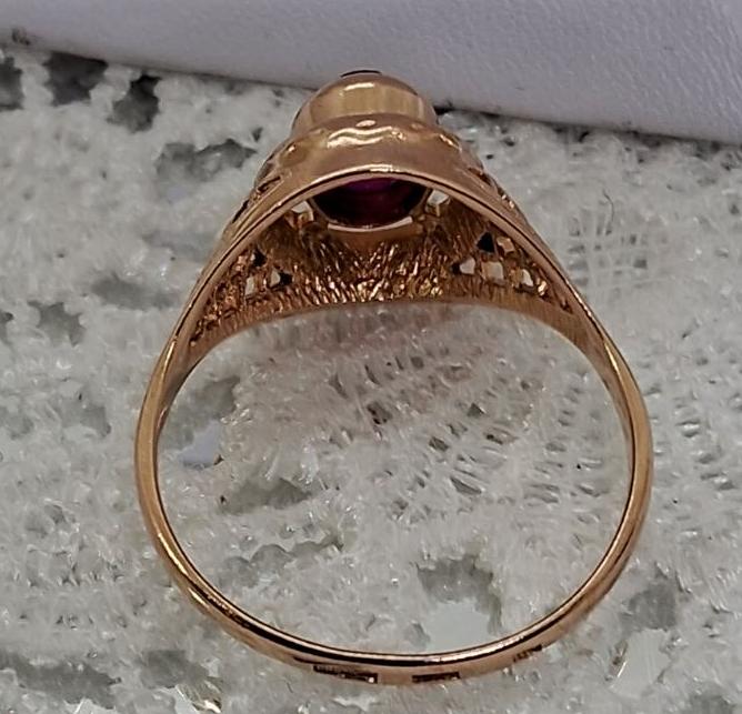 Кольцо из красного золота с корундом (32858019)  5