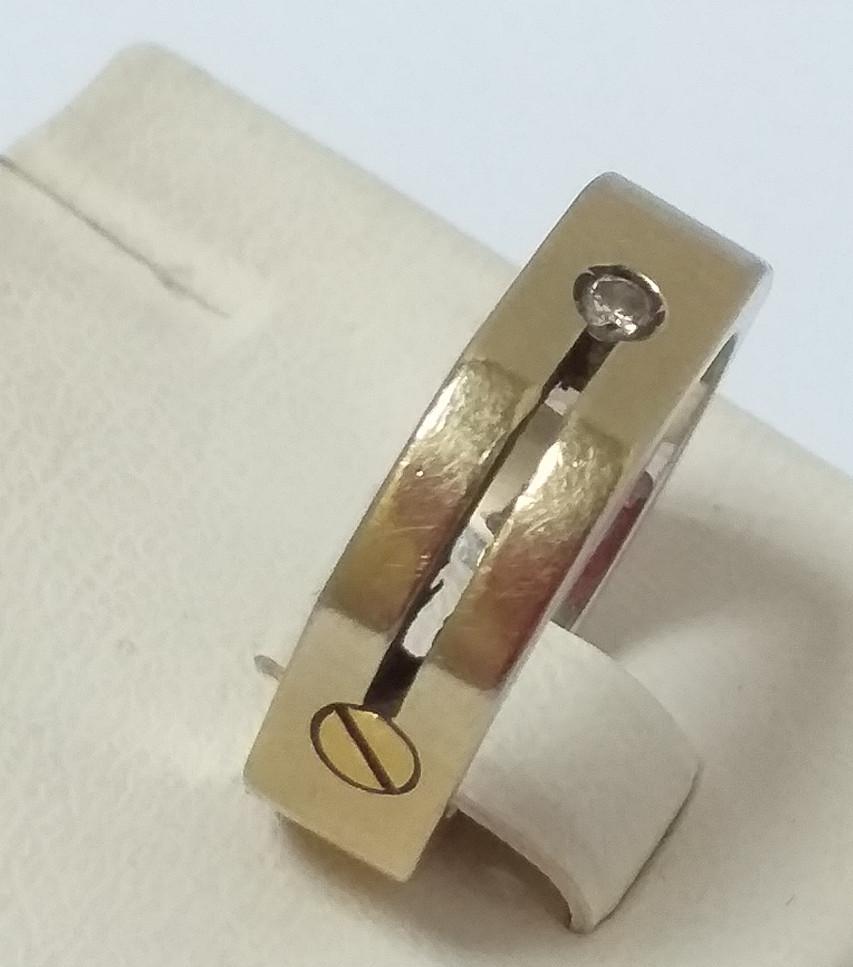 Кольцо из желтого и белого золота с бриллиантом (-ми) (33697777) 2