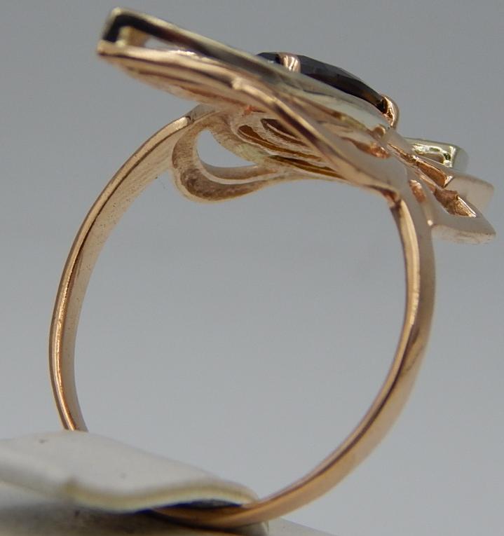 Кольцо из красного и белого золота с цирконием (28354376) 2
