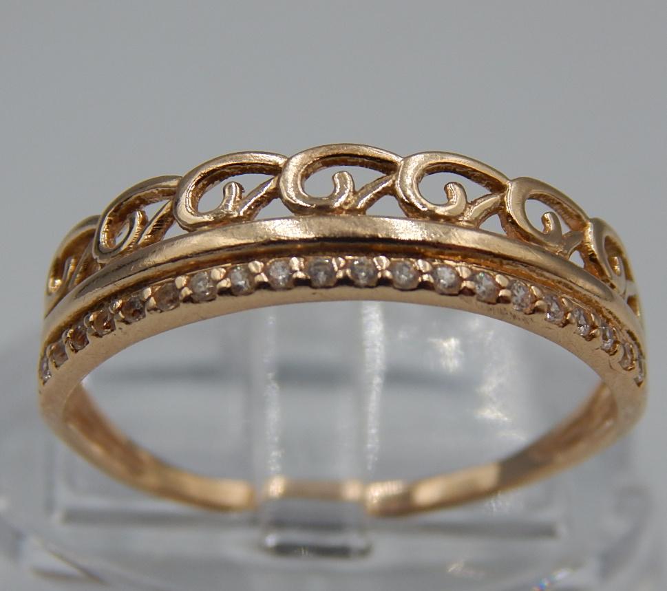 Кольцо из красного золота с цирконием (33676914) 0