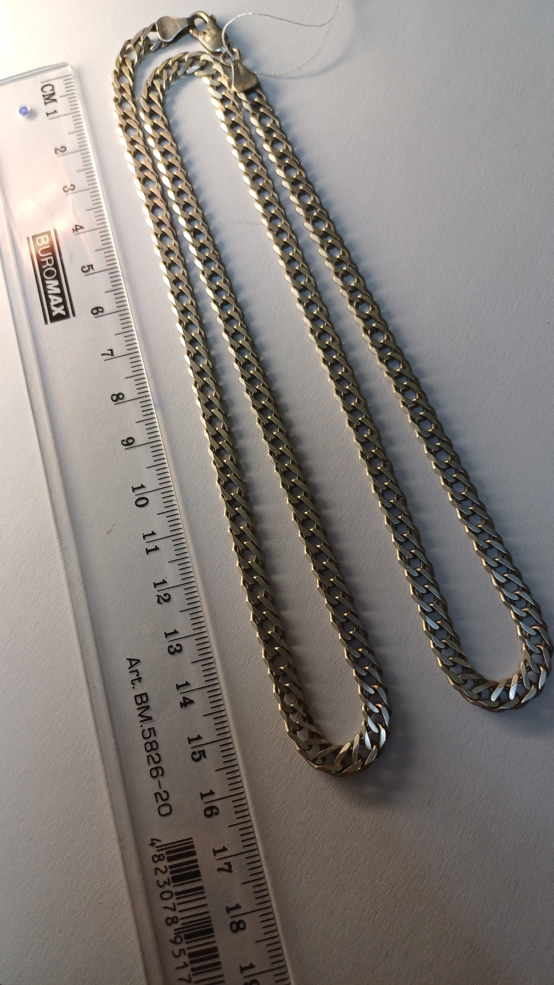Серебряная цепь с плетением Двойной ромб (33684944) 3