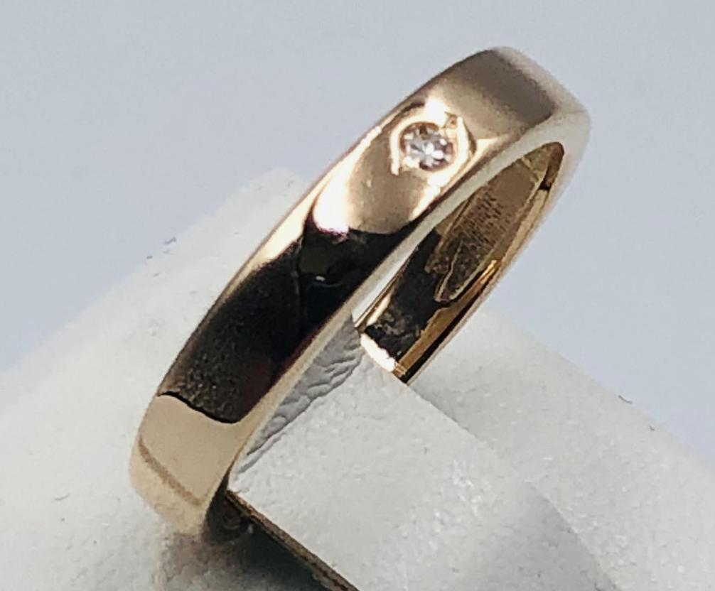 Обручальное кольцо из красного золота с бриллиантом (-ми) (33615758) 0