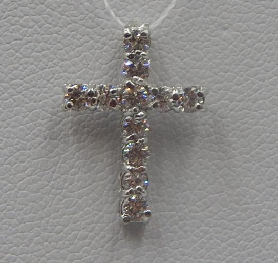 Срібний підвіс-хрест із цирконієм (33062811) 0