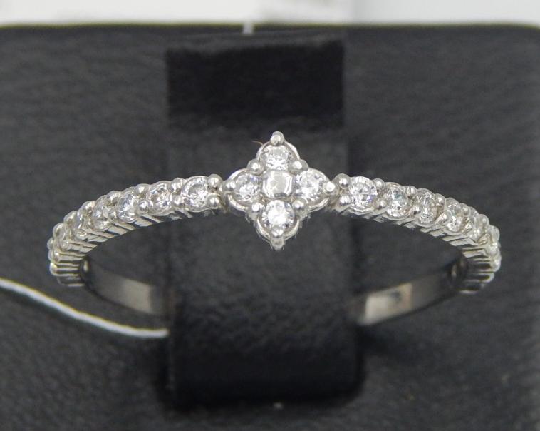 Серебряное кольцо с цирконием (28353503) 0