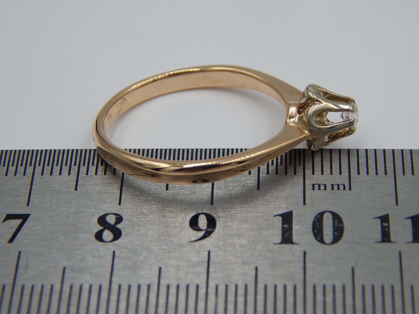 Кольцо из красного и белого золота с бриллиантом (-ми) (30964427) 4