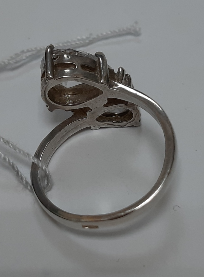 Серебряное кольцо с цирконием (30538418) 6