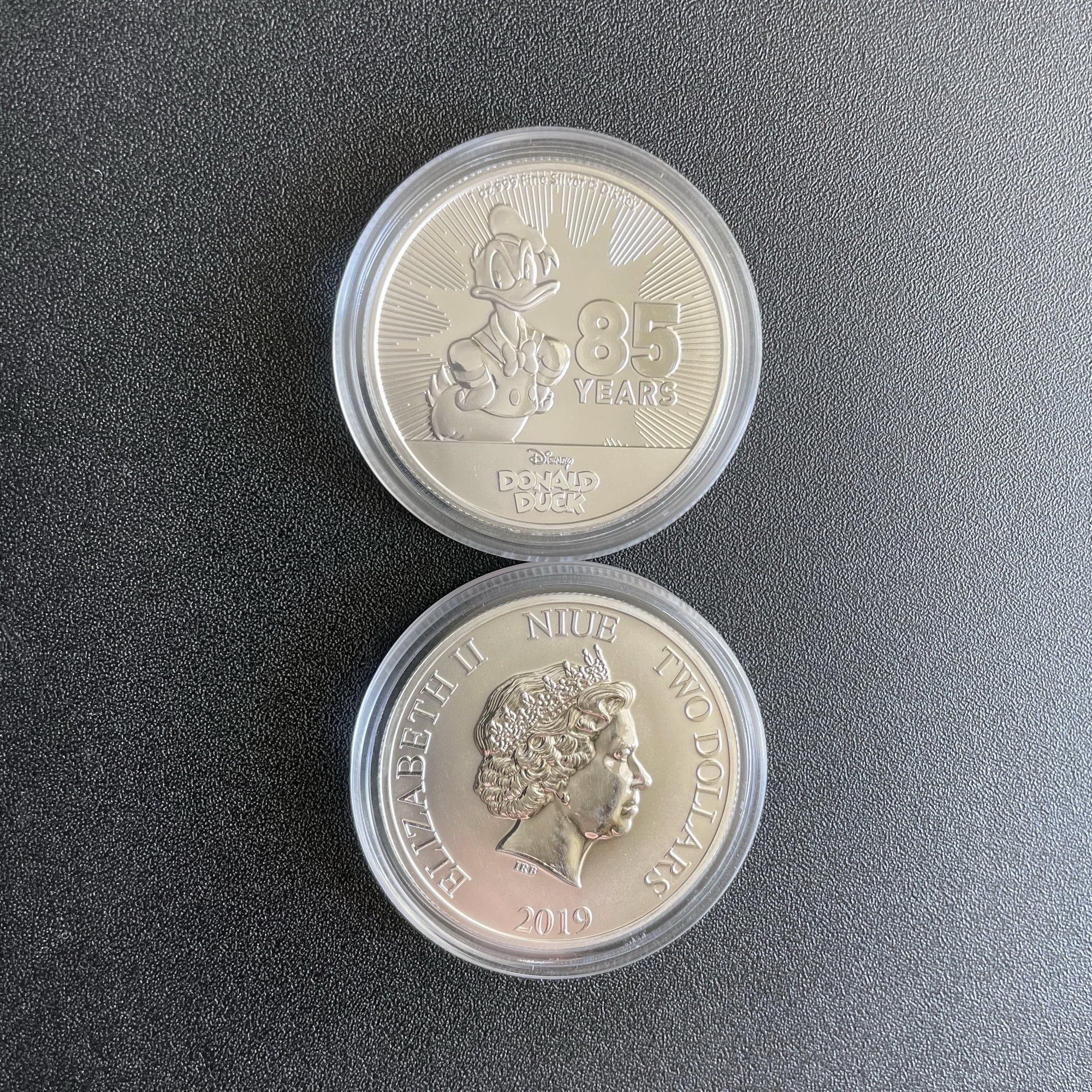 Серебряная монета 1oz Дональд Дак 85 лет 2 доллара 2019 Ниуэ (29127438) 8