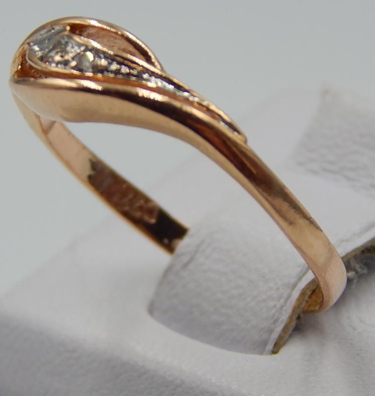 Кольцо из красного золота с цирконием (32395163) 2