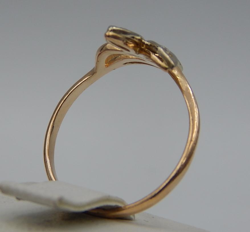 Кольцо из красного золота с цирконием (28384874) 3