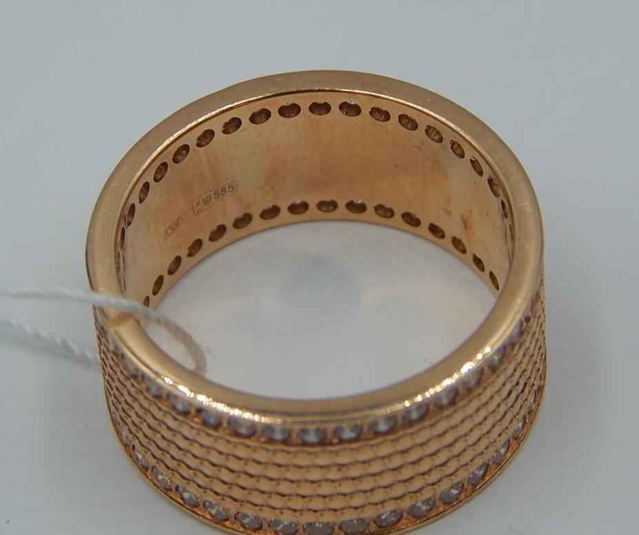 Кольцо из красного золота с цирконием (28590204) 6