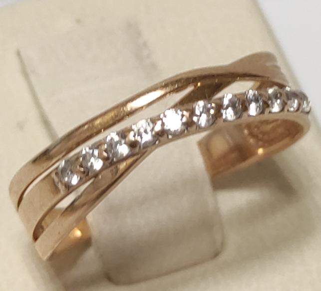 Кольцо из красного золота с цирконием (33477088) 2
