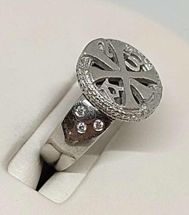 Кольцо из белого золота с бриллиантом (-ми) (31529835) 1