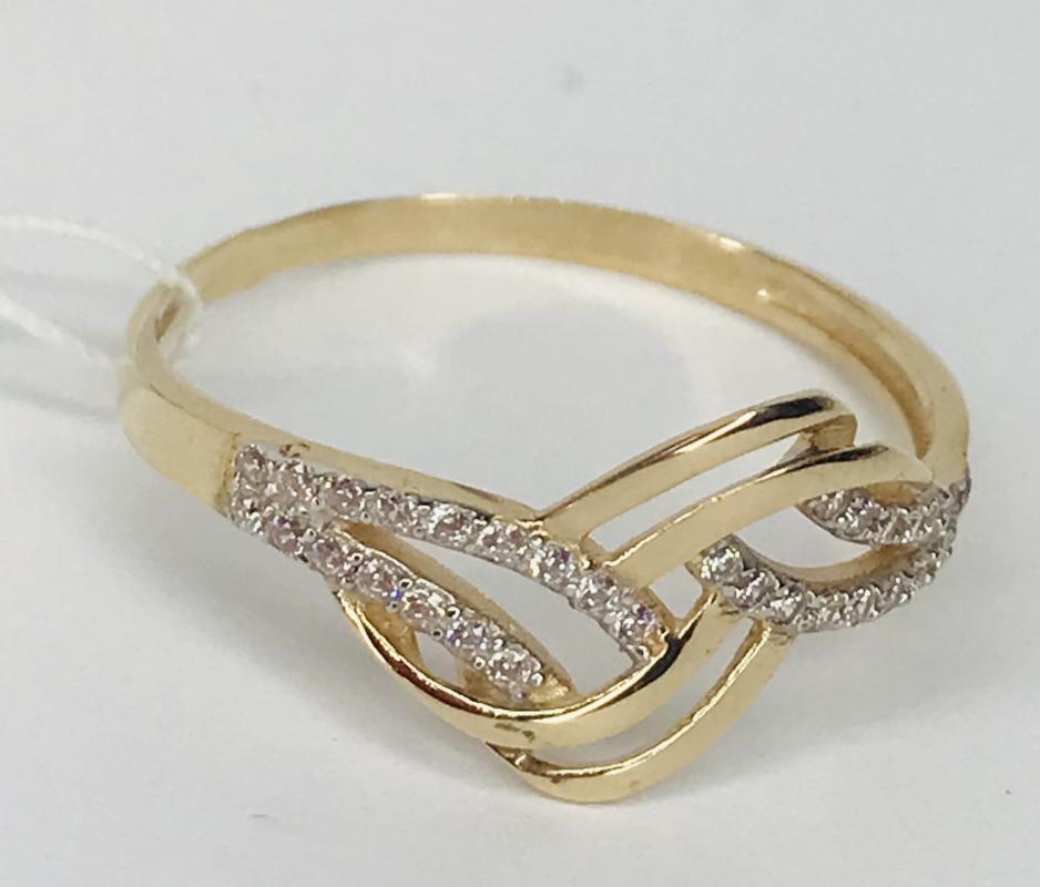 Кольцо из красного и белого золота с цирконием (33684625) 2