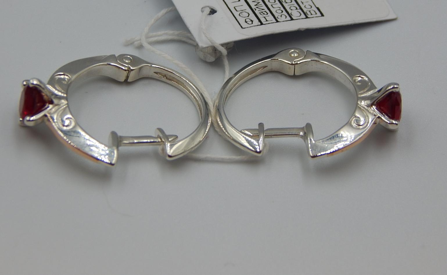 Серебряные серьги с позолотой и цирконием (31616805) 4