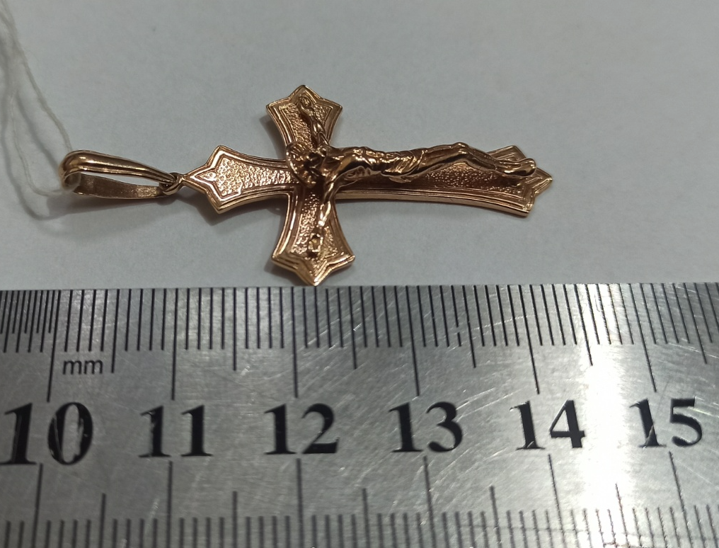 Підвіс-хрест з червоного золота (33276781) 1