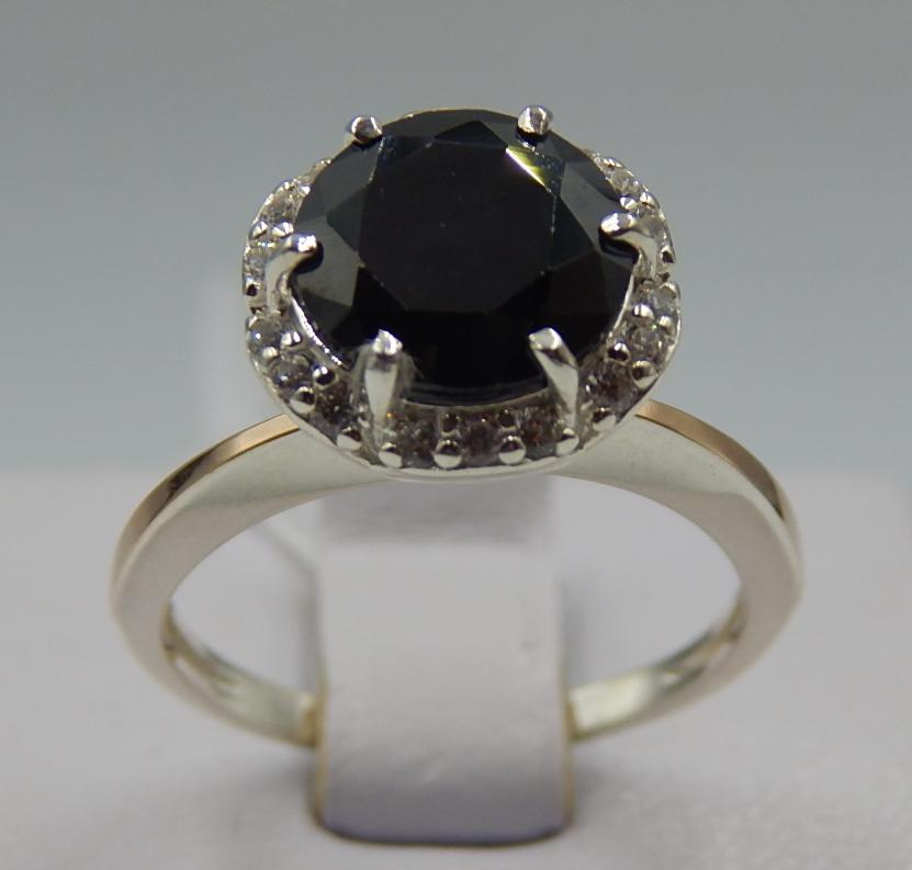 Серебряное кольцо с позолотой и цирконием (32276647) 0