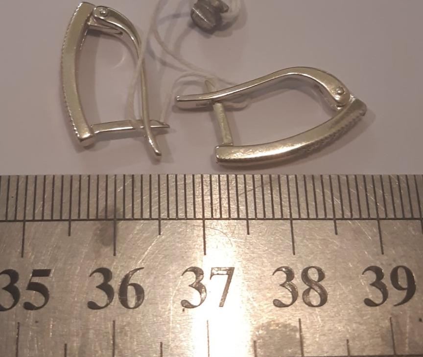 Срібні сережки з позолотою та цирконієм (28424058) 4