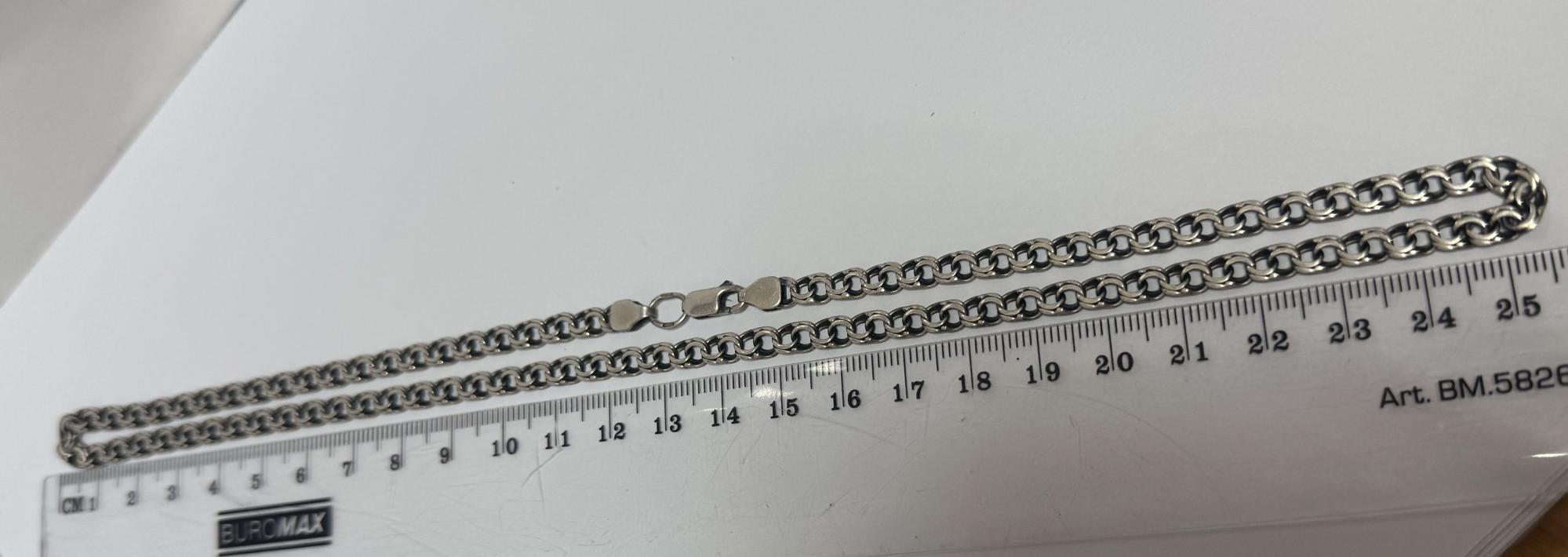 Серебряная цепь с плетением Бисмарк (33901980) 1