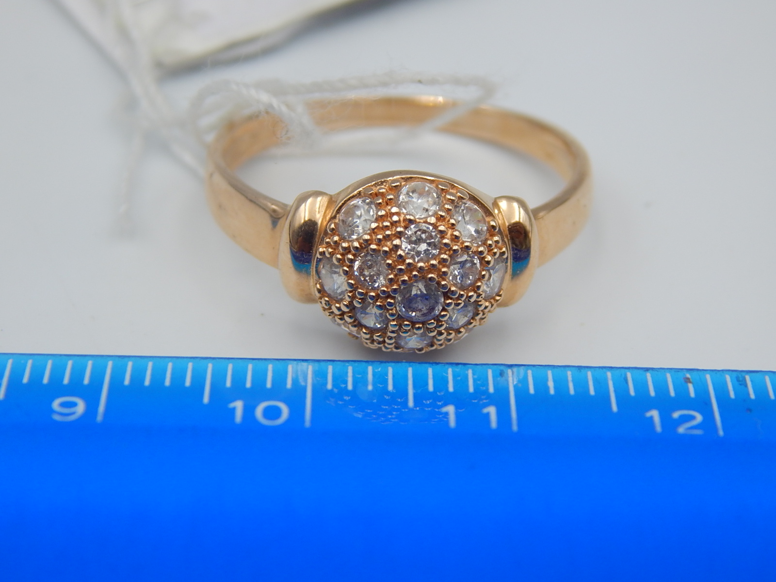 Кольцо из красного золота с цирконием (32376561) 7