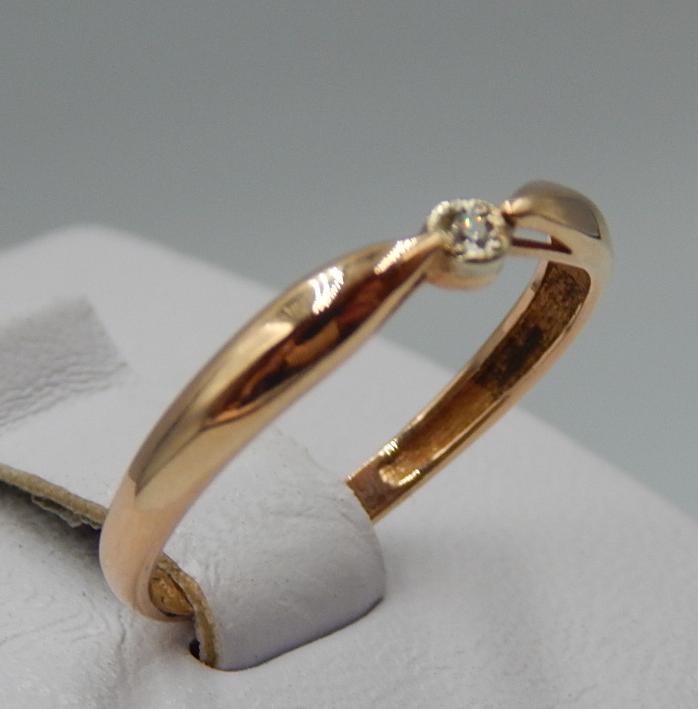 Кольцо из красного золота с бриллиантом (-ми) (32199997) 2