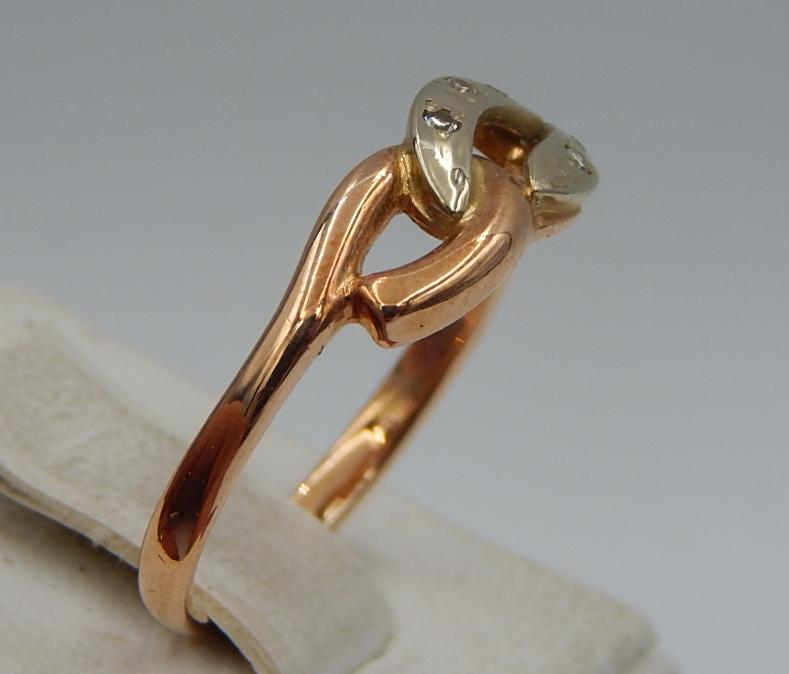 Кольцо из красного и белого золота с бриллиантом (-ми) (30702798) 2