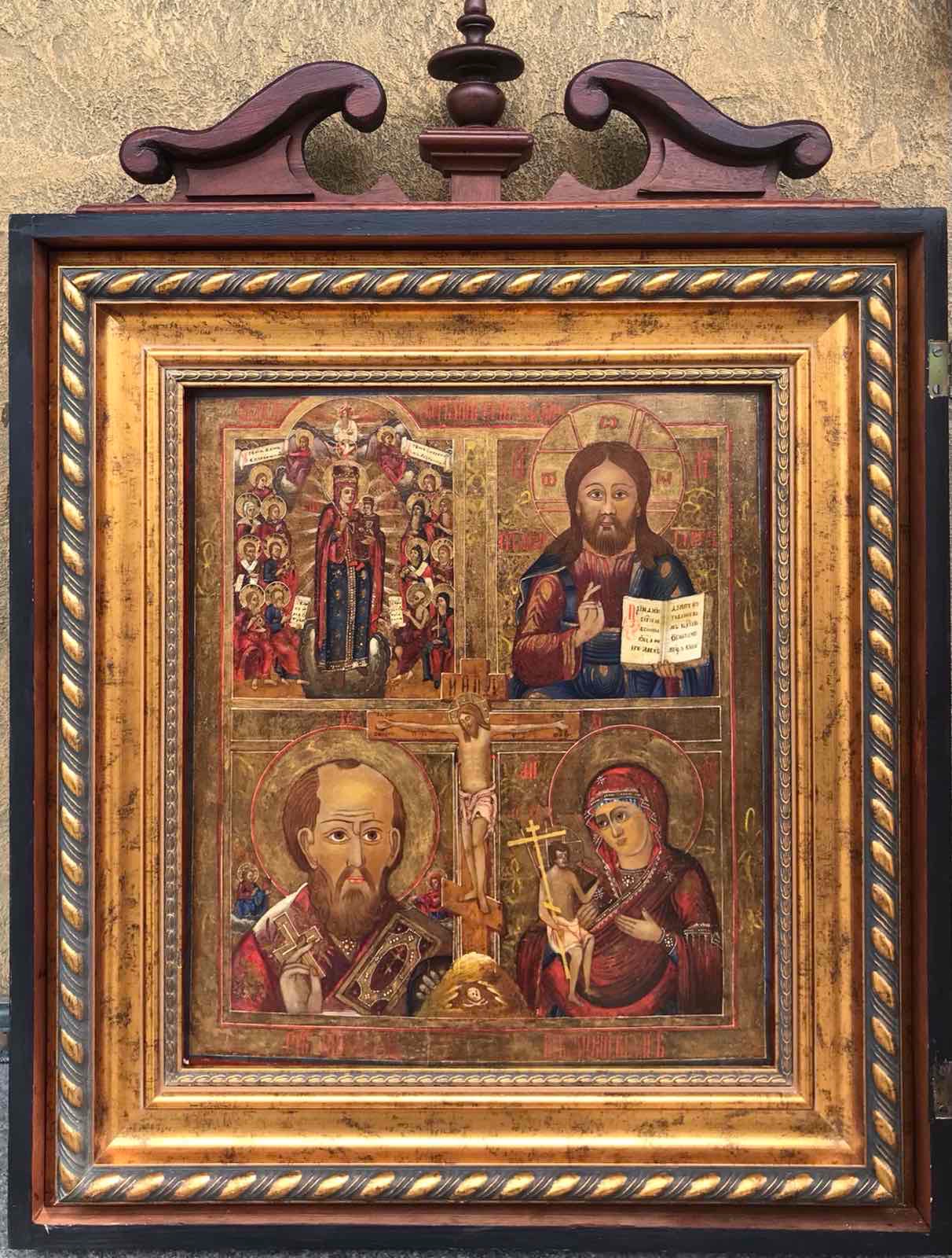 Икона старообрядческая «Четырехчасовая» (четыре иконы в одной) кон. ХVIII – нач. XIX века (31258970) 0
