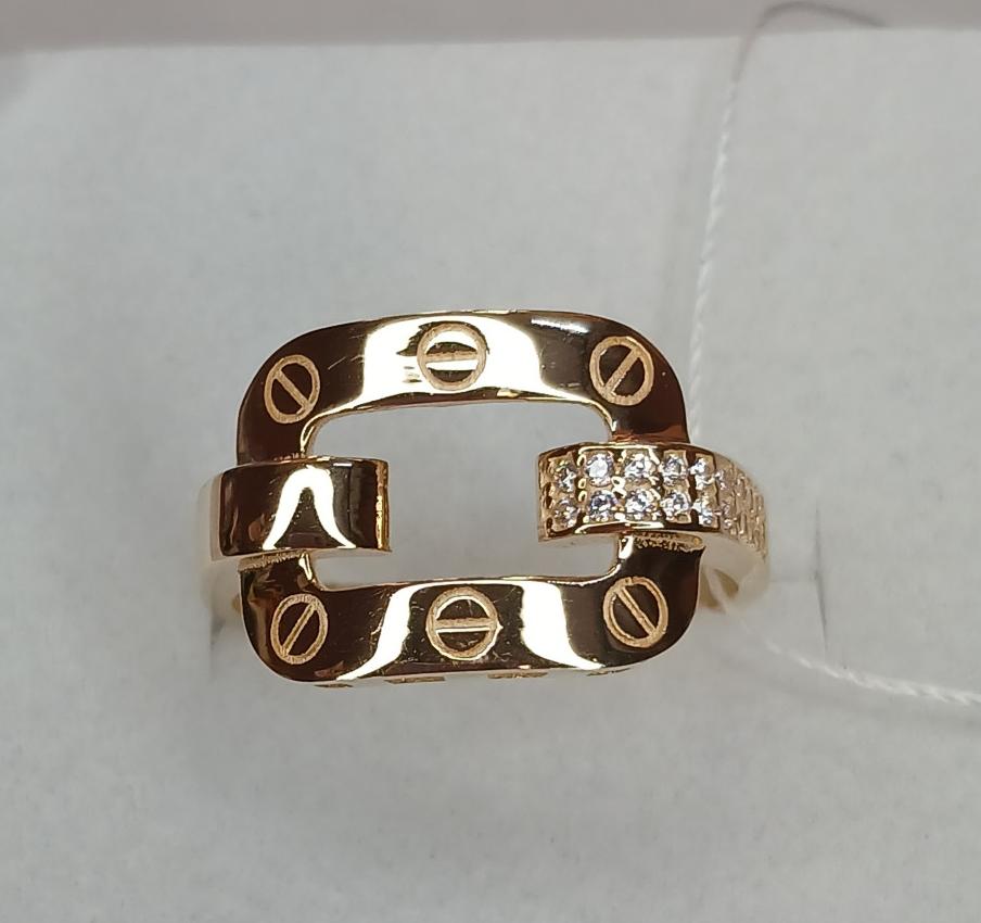 Кольцо из красного золота с цирконием (33914305)  0