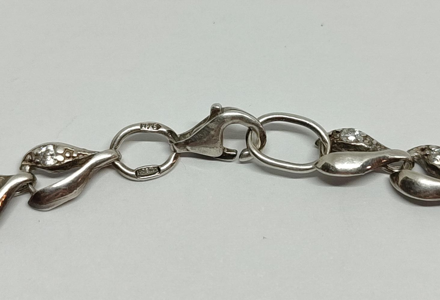 Срібний браслет із цирконієм (33471972) 1