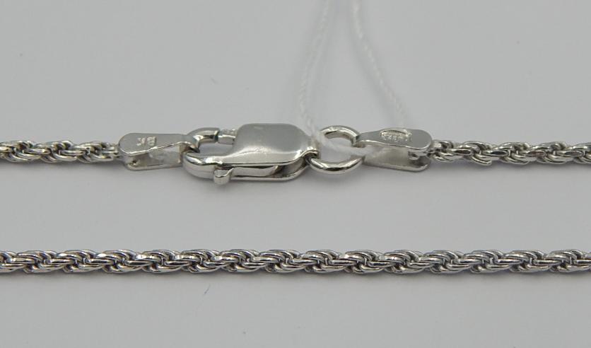 Серебряная цепь с плетением Веревочка (30548127) 0