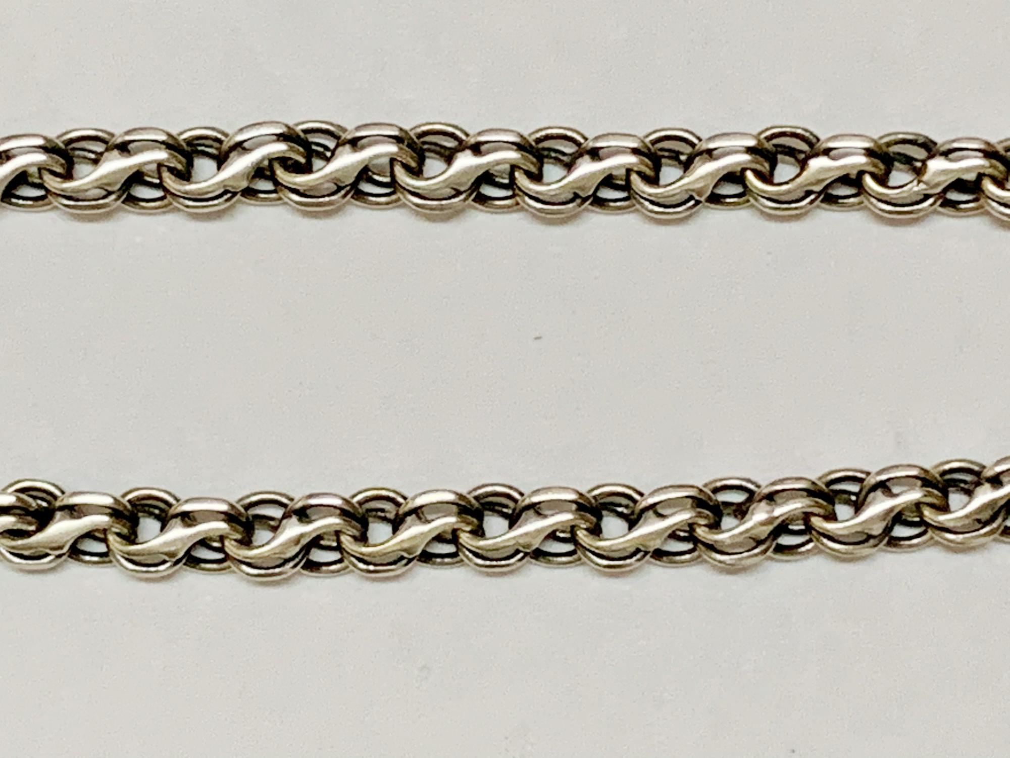 Серебряная цепь с плетением бисмарк (5460890) 2