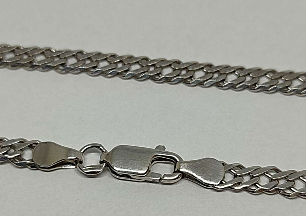 Серебряная цепь с плетением Двойной ромб (32668841) 0