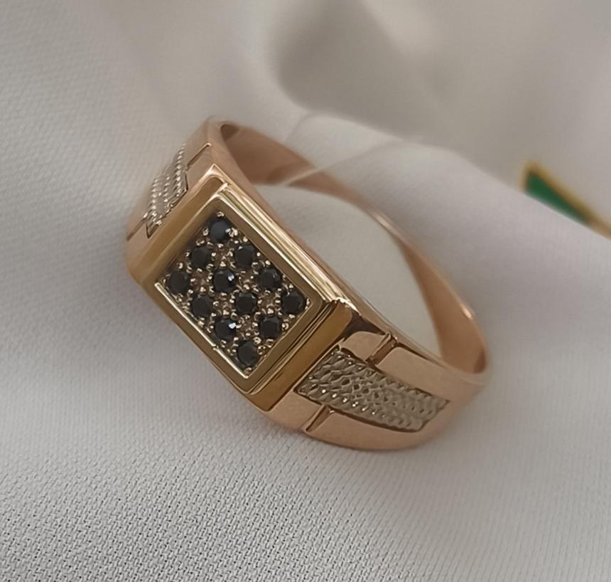 Перстень из красного и белого золота с цирконием (33937613)  5