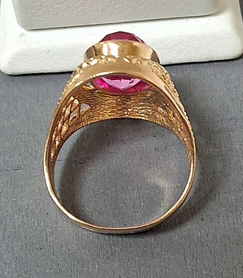 Кольцо из красного золота с корундом (33879670) 4