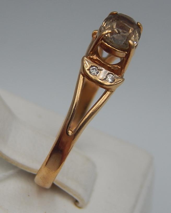 Кольцо из красного золота с цирконием (28199749) 1