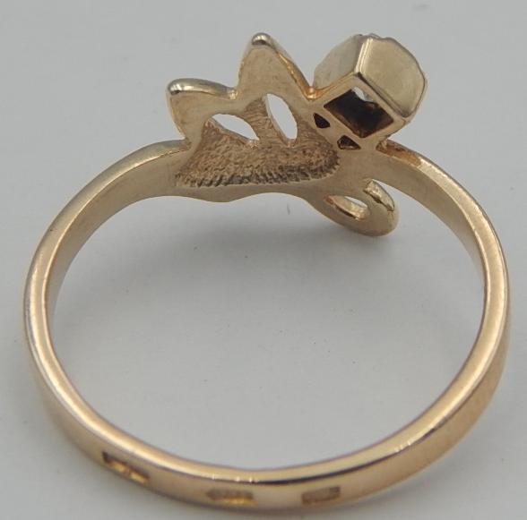 Кольцо из красного золота с цирконием (28125133) 5