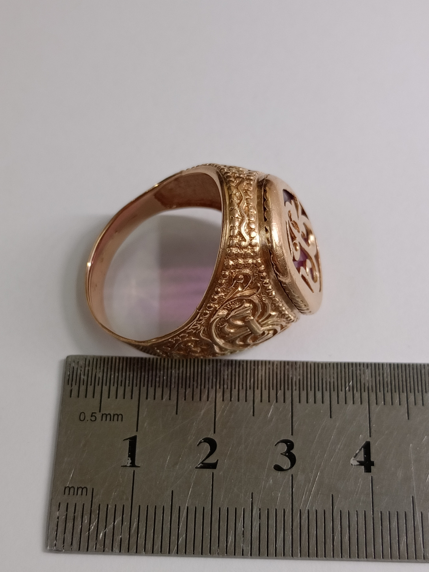 Перстень з червоного золота з цирконієм (33824282) 6