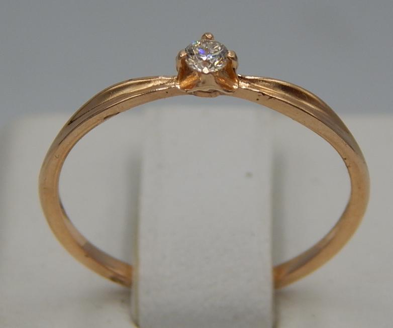 Кольцо из красного золота с бриллиантом (-ми) (30715292) 0