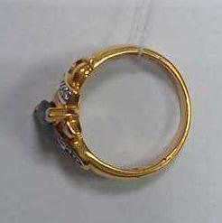 Кольцо из желтого и белого золота с сапфиром и бриллиантом (-ми) (27417556) 5