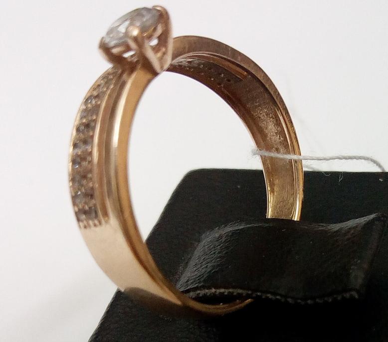 Кольцо из красного золота с цирконием (33209262) 2