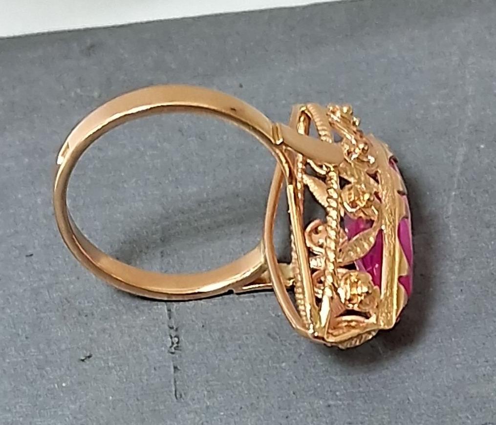 Кольцо из красного золота с корундом (31648827) 3