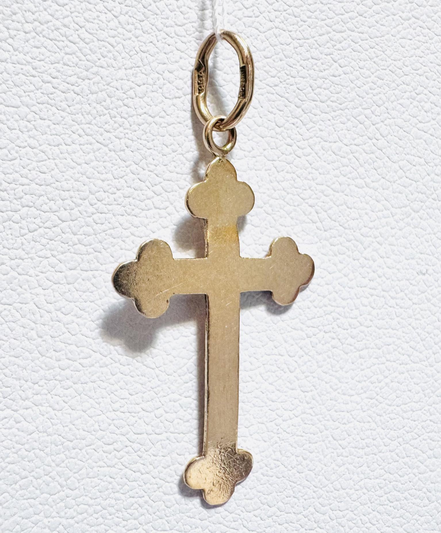 Підвіс-хрест з червоного золота (33666321) 3
