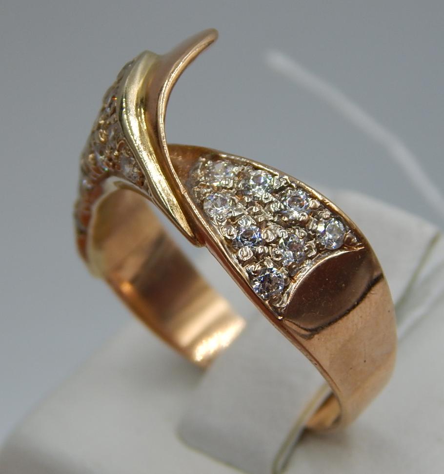 Кольцо из красного золота с цирконием (33668514)  1