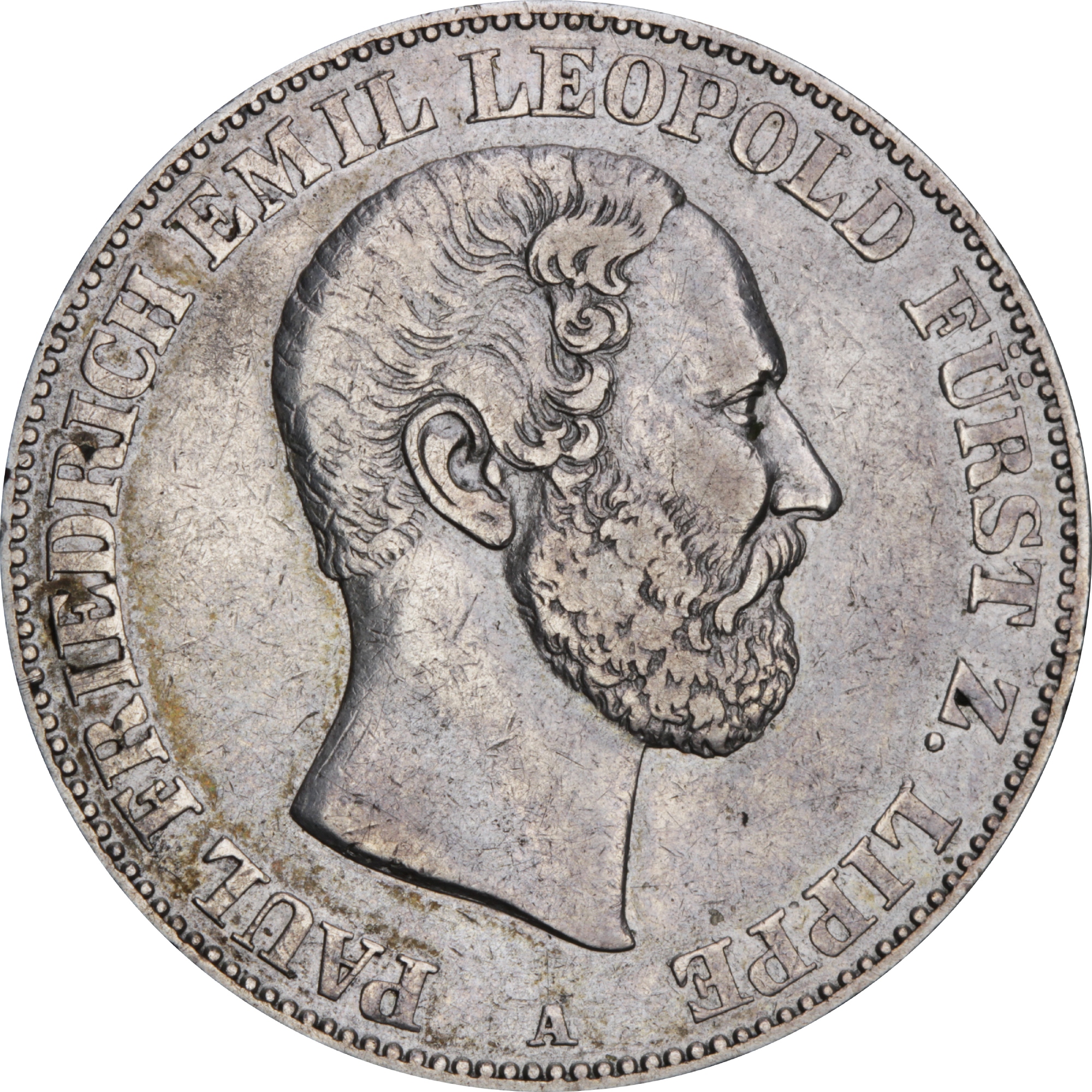 Серебряная монета 1 Талер 1860 Липпе (29127720) 0
