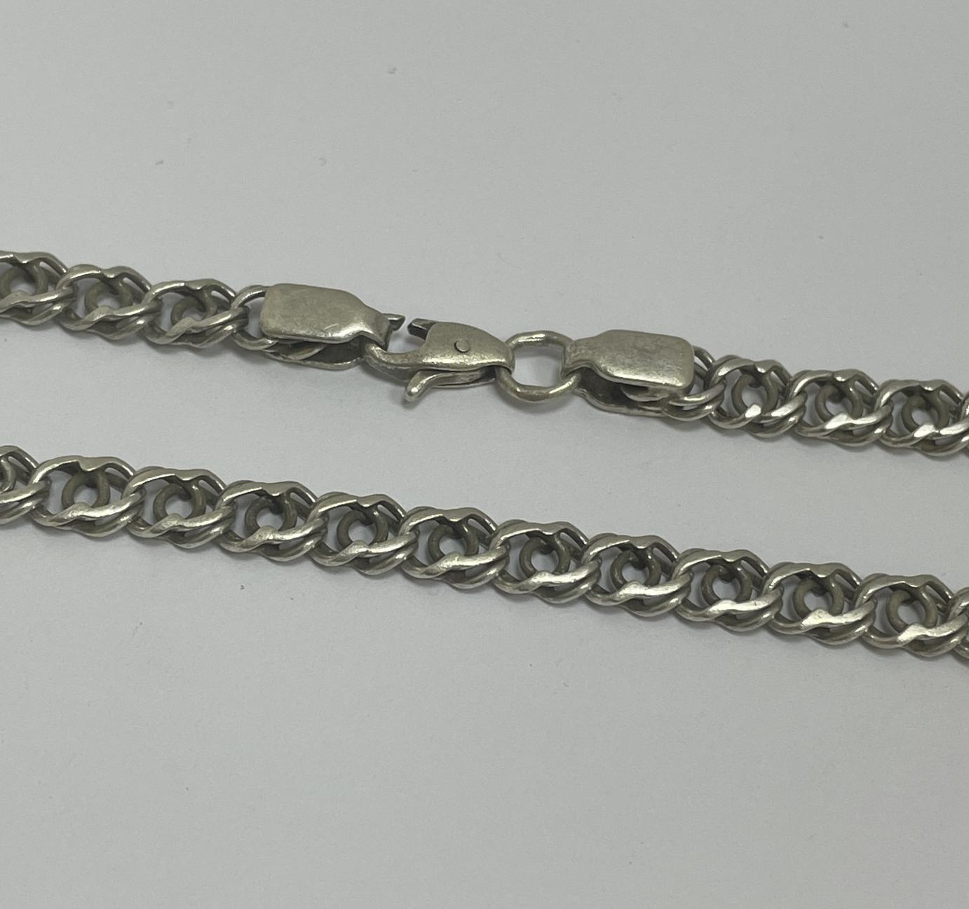 Серебряная цепь с плетением Бисмарк (33903750) 0