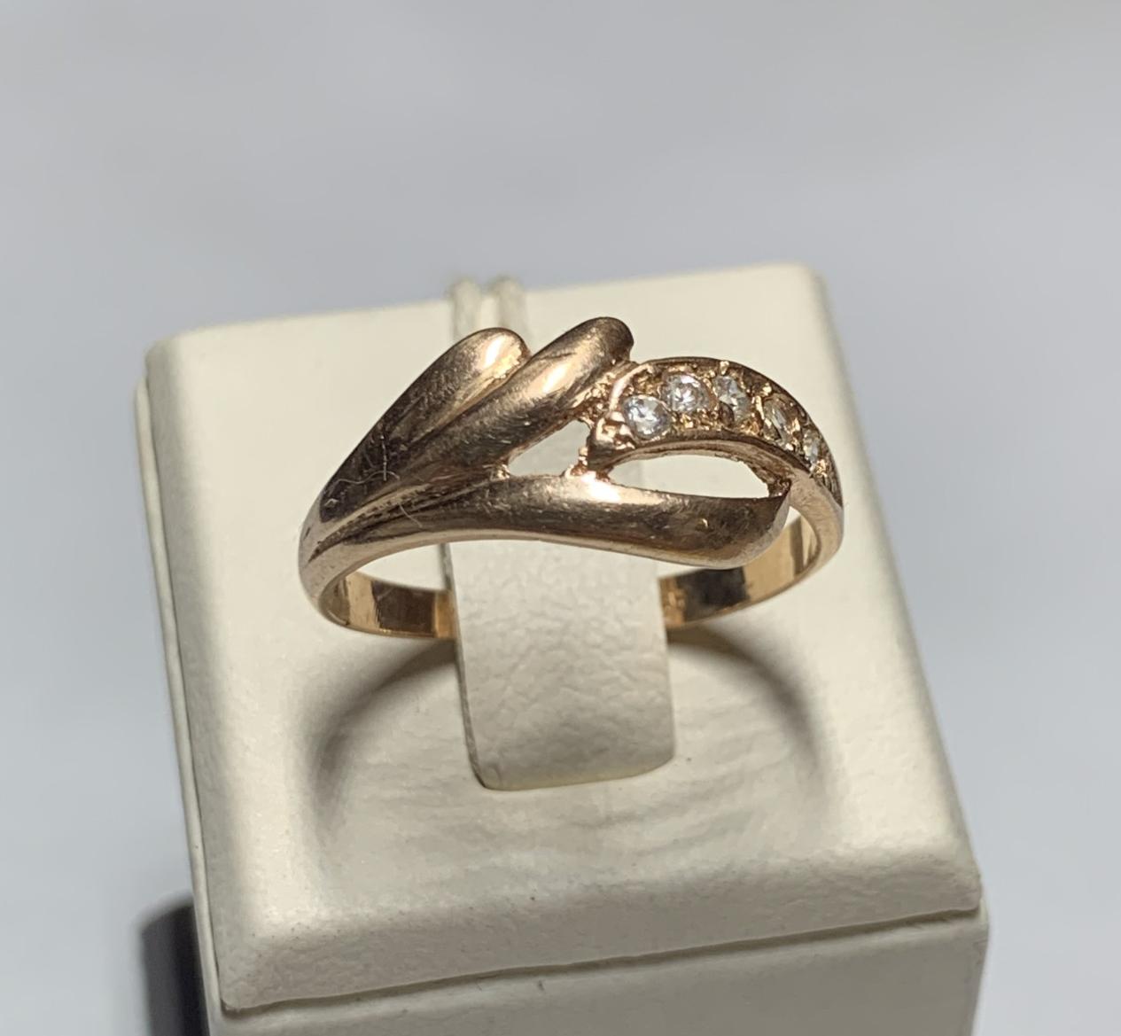 Кольцо из красного золота с цирконием (33797997) 1