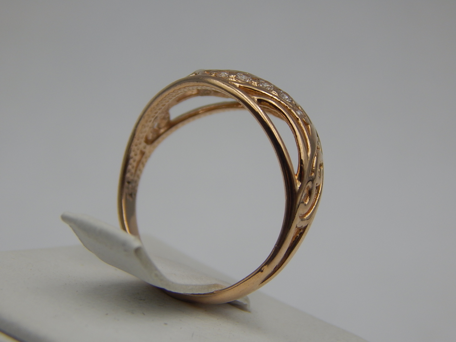 Кольцо из красного золота с цирконием (31274550) 5