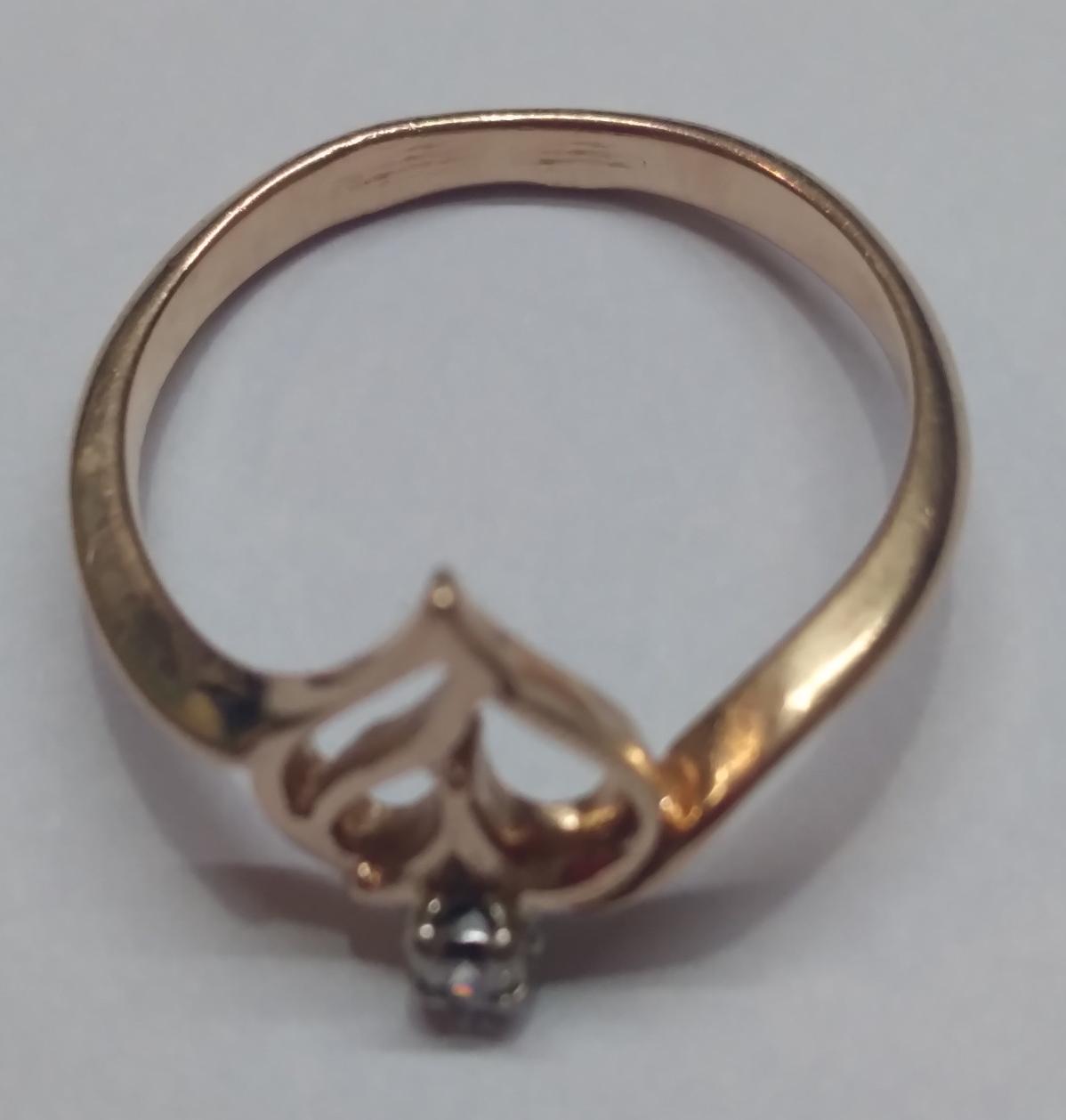Кольцо из красного золота с цирконием (32728762)  1
